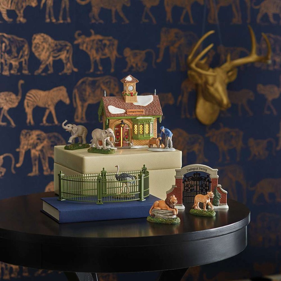 Department 56 Table Decor | Zoological Garden Elephant Set, Dept. 56 Village