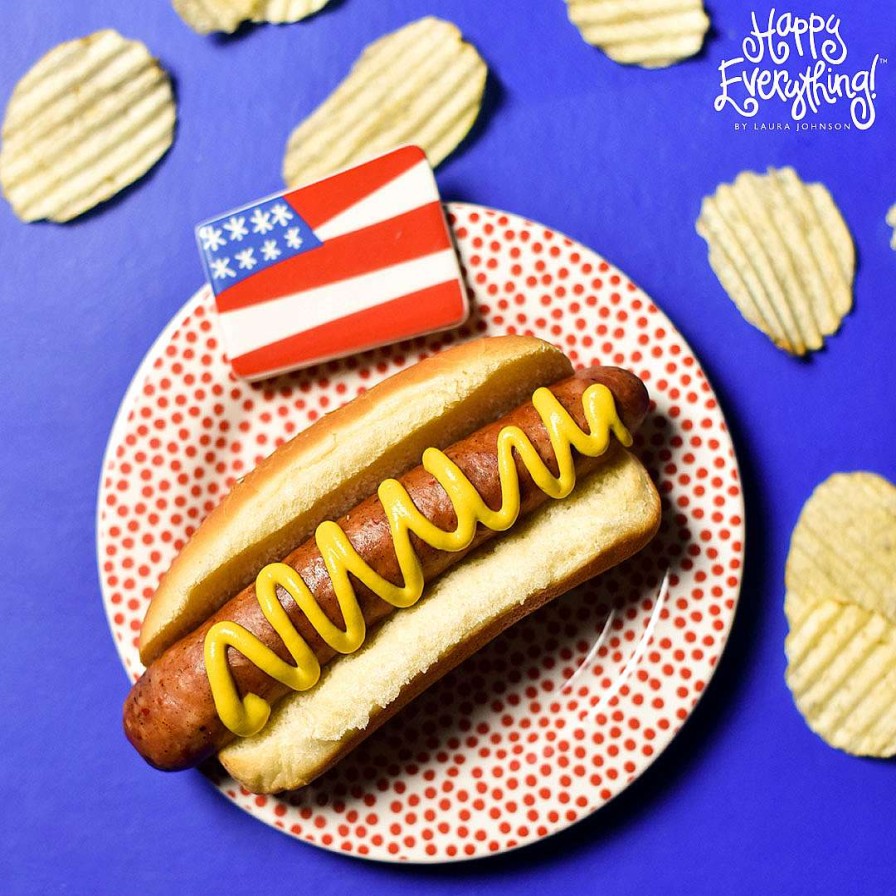 Coton Colors Kitchen & Dining | Flag Embellishment Plate By Happy Everything!