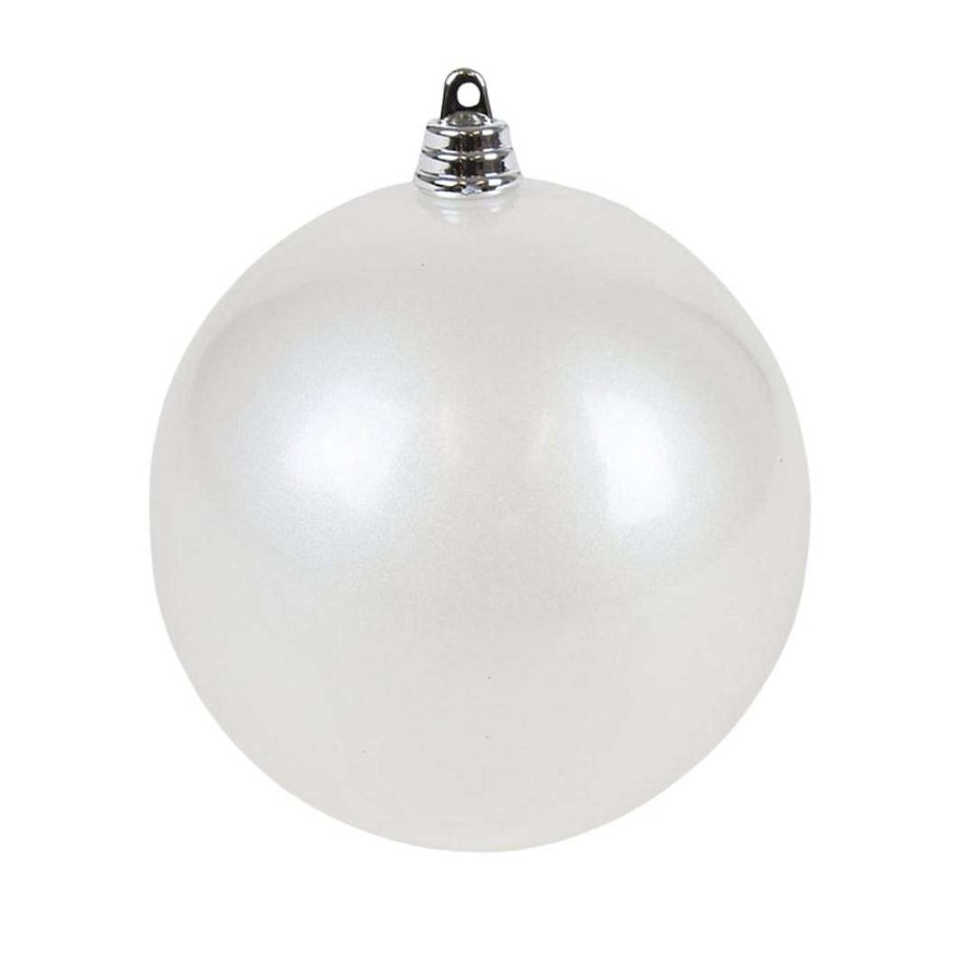 Farrisilk Ball Ornaments | White Candy Apple Finish Ball, 4"