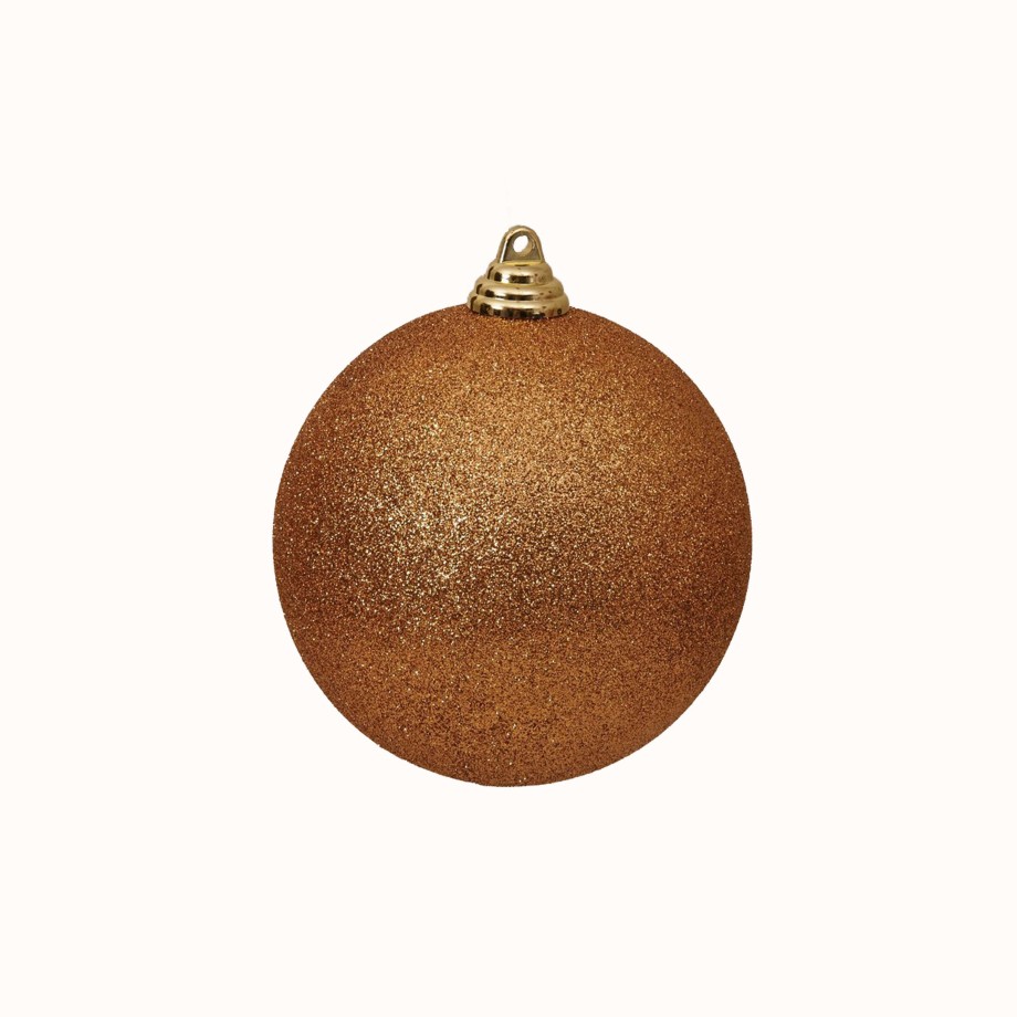 Farrisilk Ball Ornaments | Copper Glitter Ball Ornament, 4"