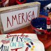 Transpac Wall Decor | Stars And Stripes Wood Frame Metal Block