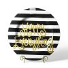 Happy Everything Table Decor | Black Stripe Big Platter By Happy Everything!