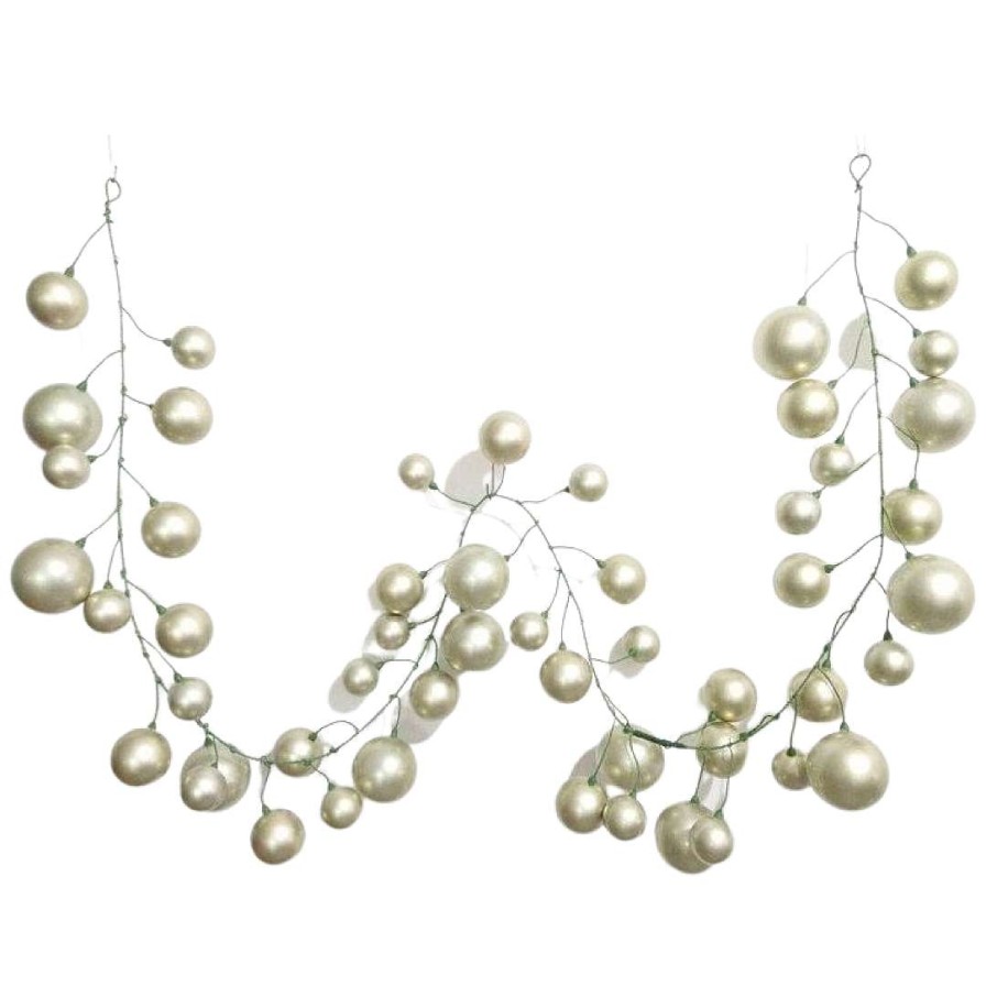 Farrisilk Happy New Year | Platinum Ball Garland, 10'