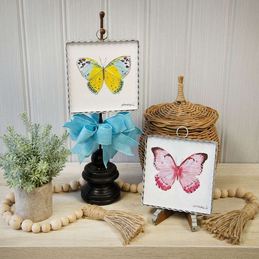 The Round Top Collection Table Decor | Pink Butterfly Mini Gallery Art