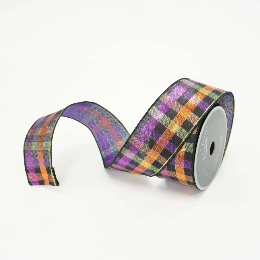 Farrisilk Ribbon | Spooky Plaid Ribbon, 2.5" X 10Yd