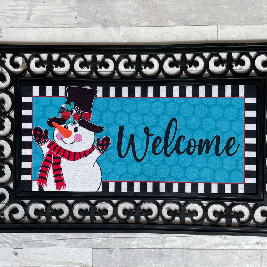 Evergreen Rugs & Mats | Patterned Snowman Sassafrass Switch Mat