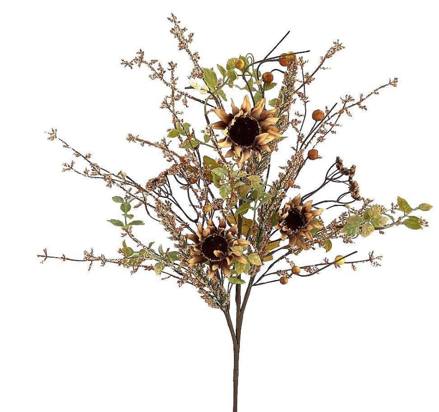 Liberty Floral Floral Decor | Ivory Sunflower Berry Filler Bush