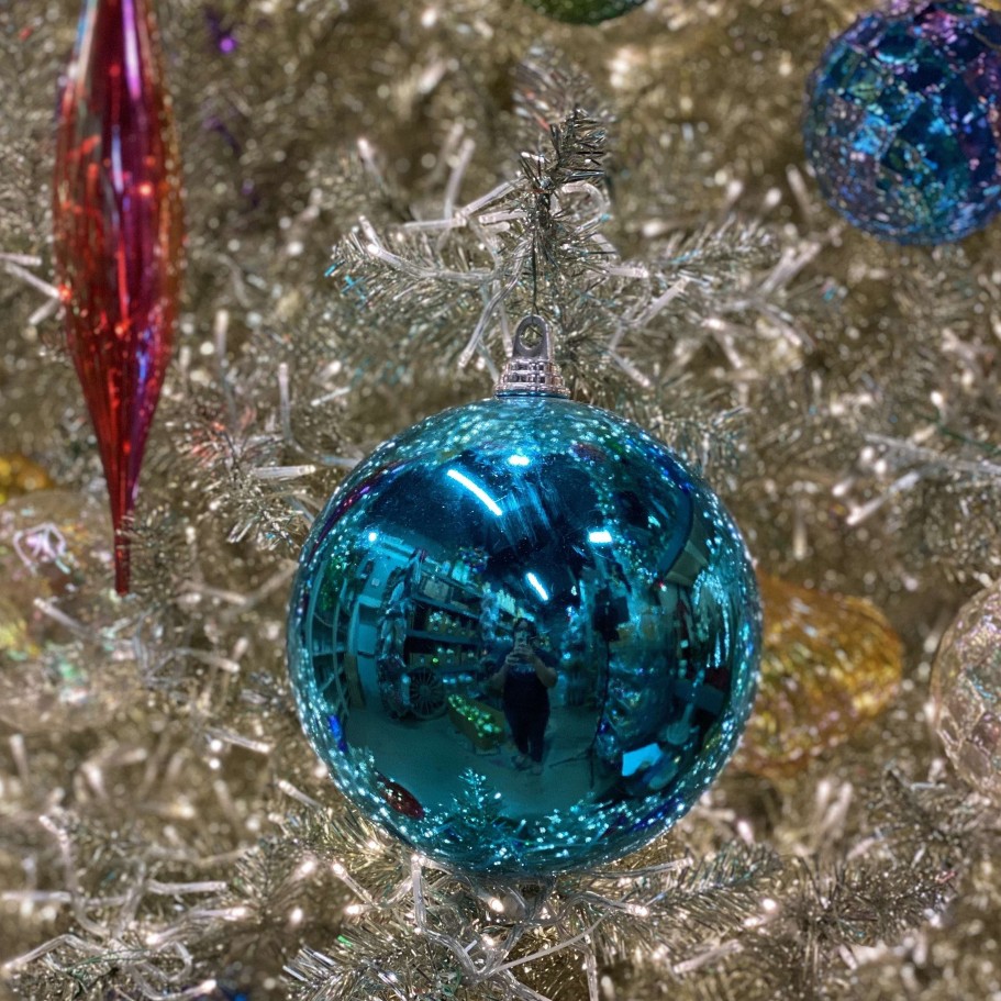 Farrisilk Ball Ornaments | Turquoise Shiny Ball Ornament, 6"