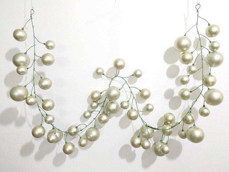 Farrisilk Winter | Platinum Ball Garland, 10'