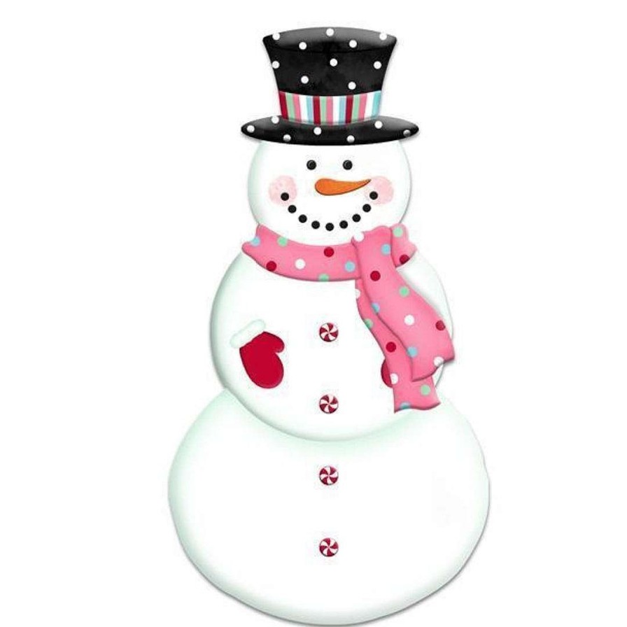 Craig Bachman Table Decor | Embossed Snowman With Scarf