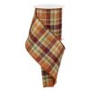 Craig Bachman Ribbon | Fall Woven Plaid With Metallic Thread Ribbon, 4" X 10Yd