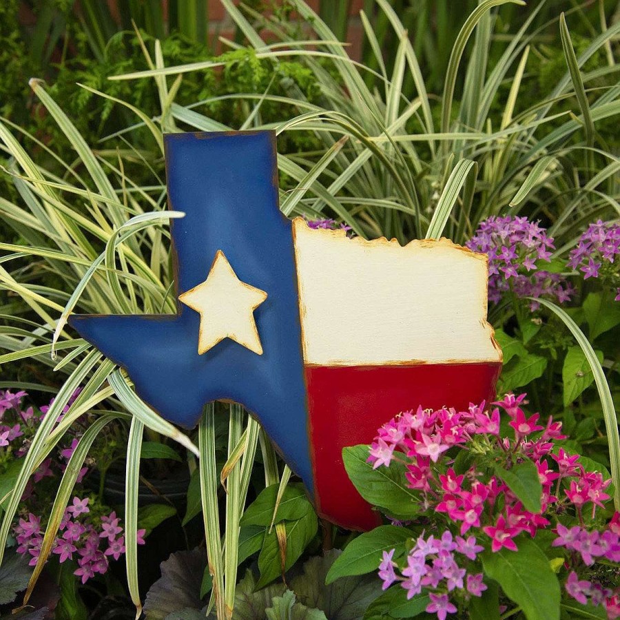 The Round Top Collection Pot Stakes | Texas Shaped Flag, Small