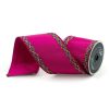 Farrisilk Ribbon | Hot Pink Braided Mosaic Ribbon, 4" X 10Yd