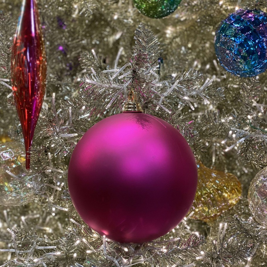 Farrisilk Ball Ornaments | Fuchsia Matte Ball Ornament, 4"