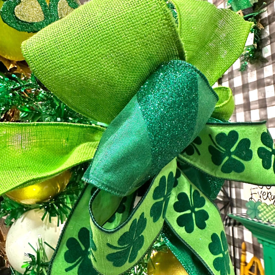 Farrisilk St. Patrick'S Day | Bright Lime Burlap, 4" X 10Yd