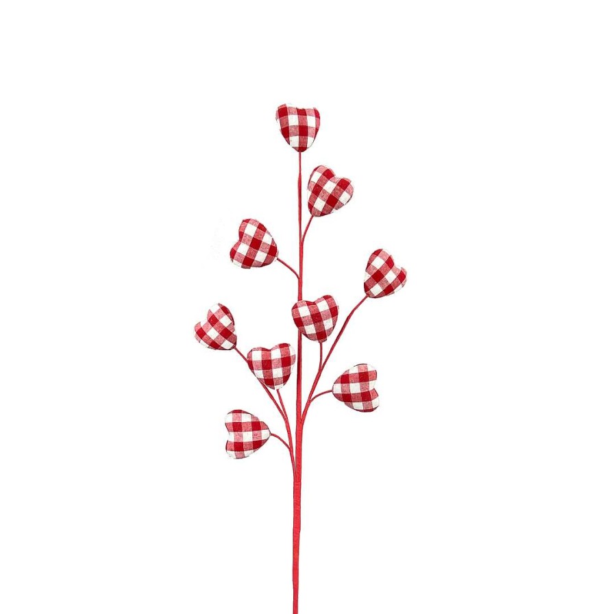 Liberty Floral Sprays | Red Gingham Heart Spray