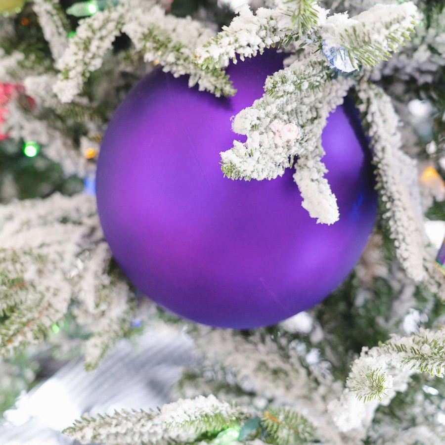 Farrisilk Mardi Gras | Purple Matte Ball Ornament, 4"