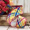 D. Stevens Spring Ribbon | Poplin Spring Plaid Ribbon, 2.5" X 10Yd