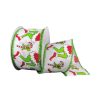 Jascotina Ribbon | Green Monster Legs And Candy Cane Green Tinsel Ribbon, 2.5" X 10Yd