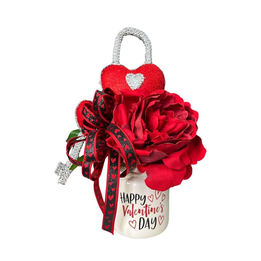 Miss Cayce's Miss Cayce'S Creations | Key To My Heart Valentine Arrangement