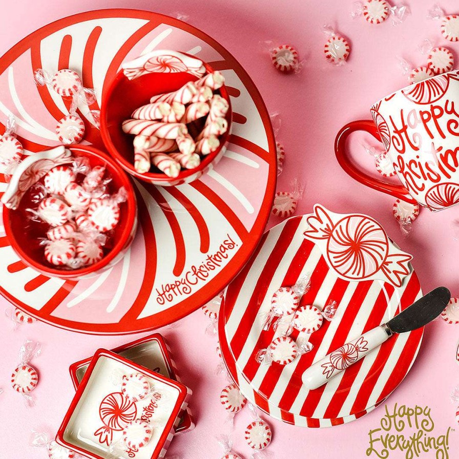 Coton Colors Kitchen & Dining | Peppermint Embellishment Plate By Happy Everything!