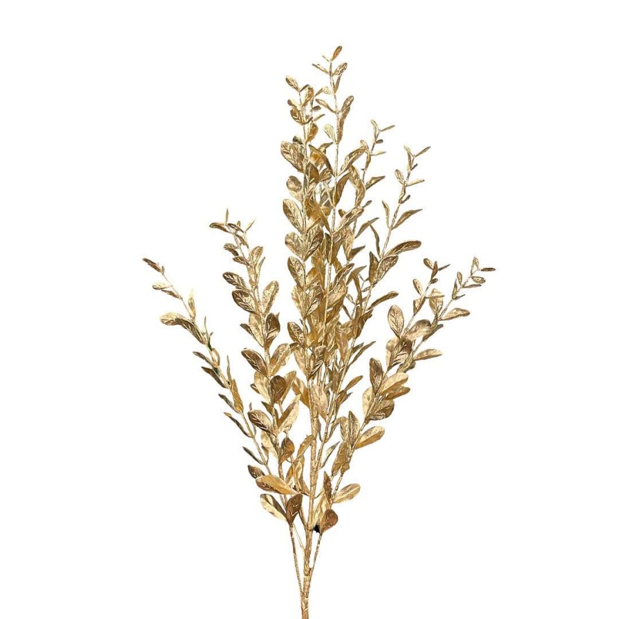 Regency Sprays | Gold Painted Glitter Boxwood Spray, 23"