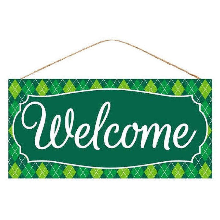 Craig Bachman Focal Points | Green Argyle Welcome Sign