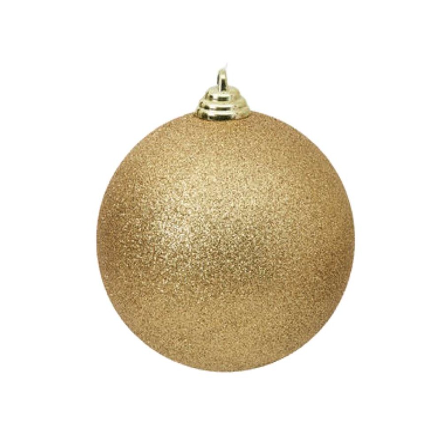 Farrisilk Mardi Gras | Gold Glitter Ball Ornament, 6"