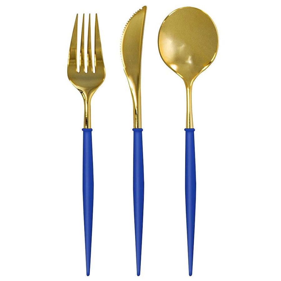 Sophistiplate Kitchen & Dining | Bella Cutlery, Gold & Blue Handle