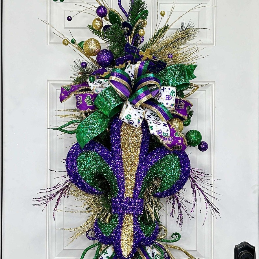 Miss Cayce's Door Decor | It'S A Mardi Party Teardrop