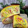 D. Stevens Ribbon | Yellow Velvet Embroidered Ribbon, 4" X 5Yd