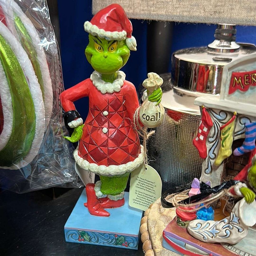 Department 56 Figurines | Fig Grinch With Bag Of Coal, Dept. 56 Village