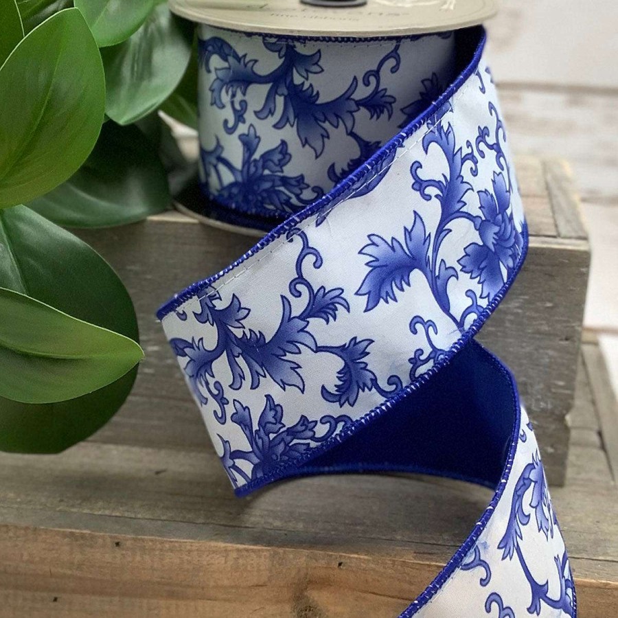 D. Stevens Ribbon | Blue Chinoiserie Ribbon, 2.5" X 10Yd