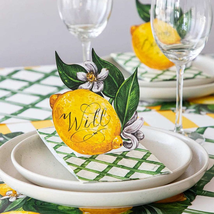 Hester & Cook Party Diy | Green Lattice Cocktail Napkin Set