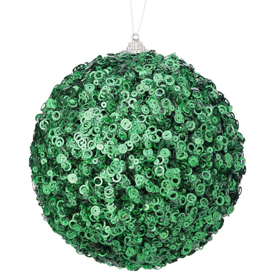 Regency Mardi Gras | Green Glamour Sequin Ball Ornament