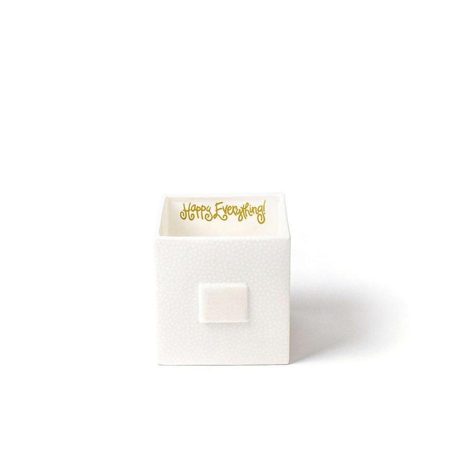 Happy Everything Decorative Containers | White Mini Dot Medium Nesting Cube By Happy Everything!