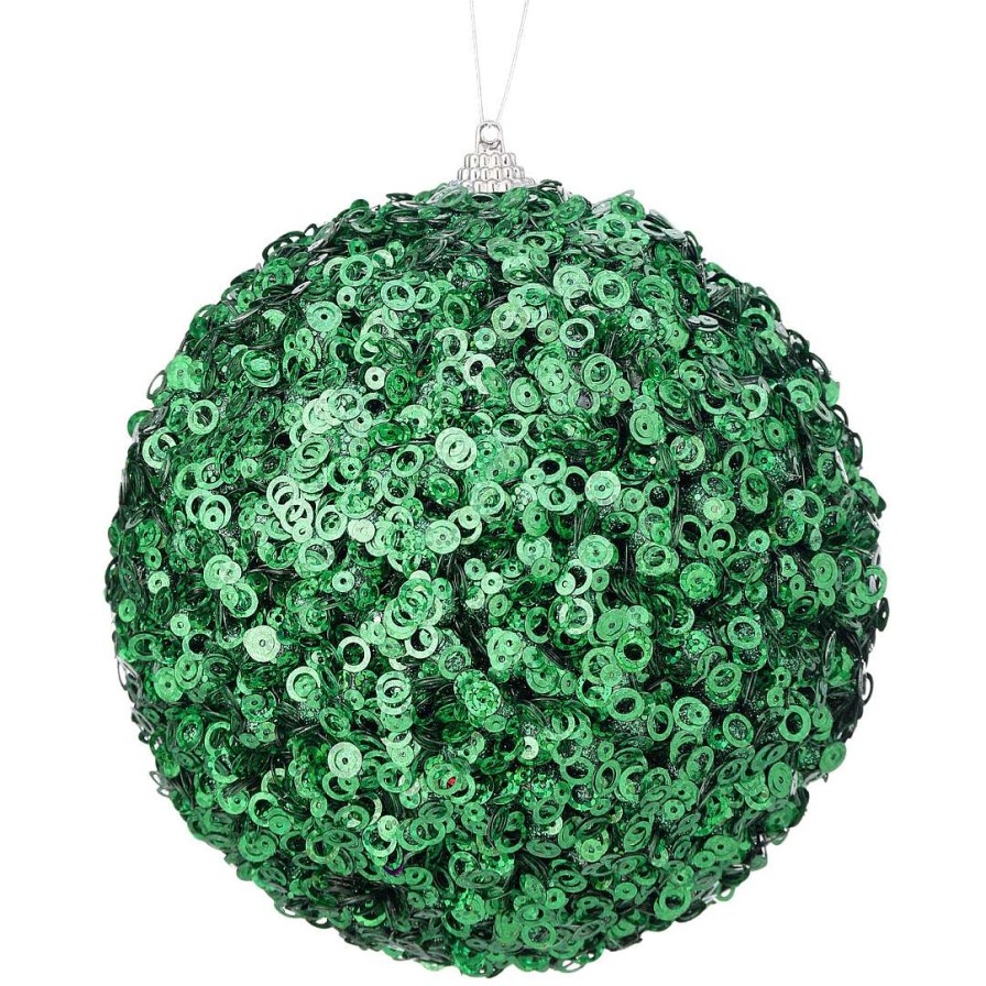 Regency St. Patrick'S Day | Green Glamour Sequin Ball Ornament, 4.5"