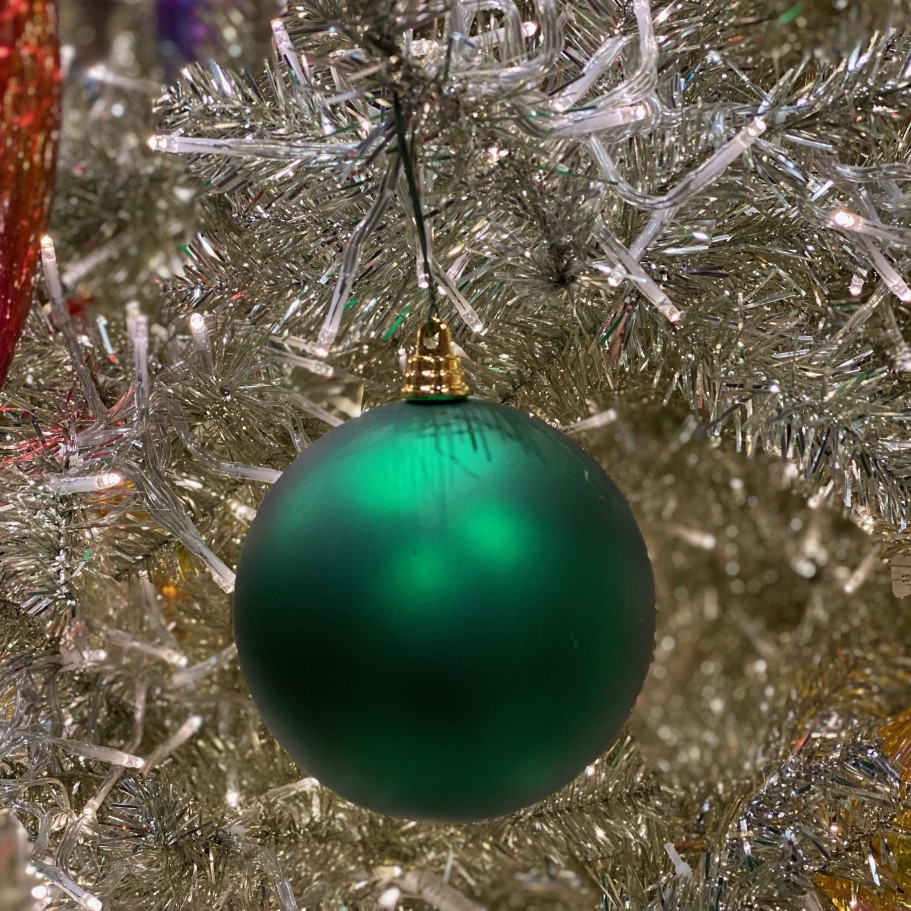 Farrisilk Mardi Gras | Emerald Green Matte Ball Ornament, 4"