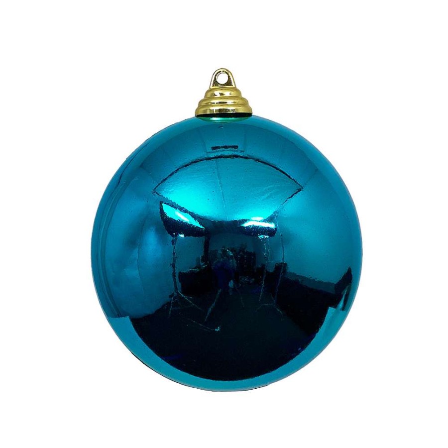 Farrisilk Ball Ornaments | Turquoise Shiny Ball Ornament, 4"