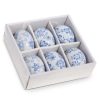 RAZ Focal Points | Box Of 6 Blue Floral Eggs