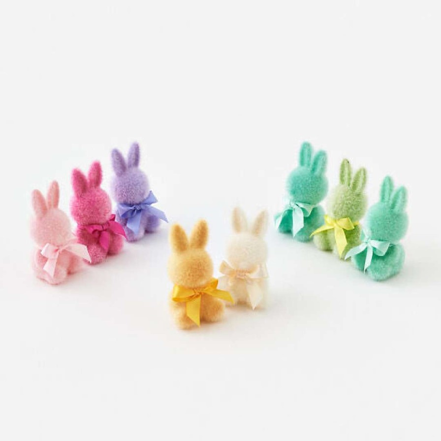 180 Degrees Home Accents | Flocked Sitting Bunny, Mini