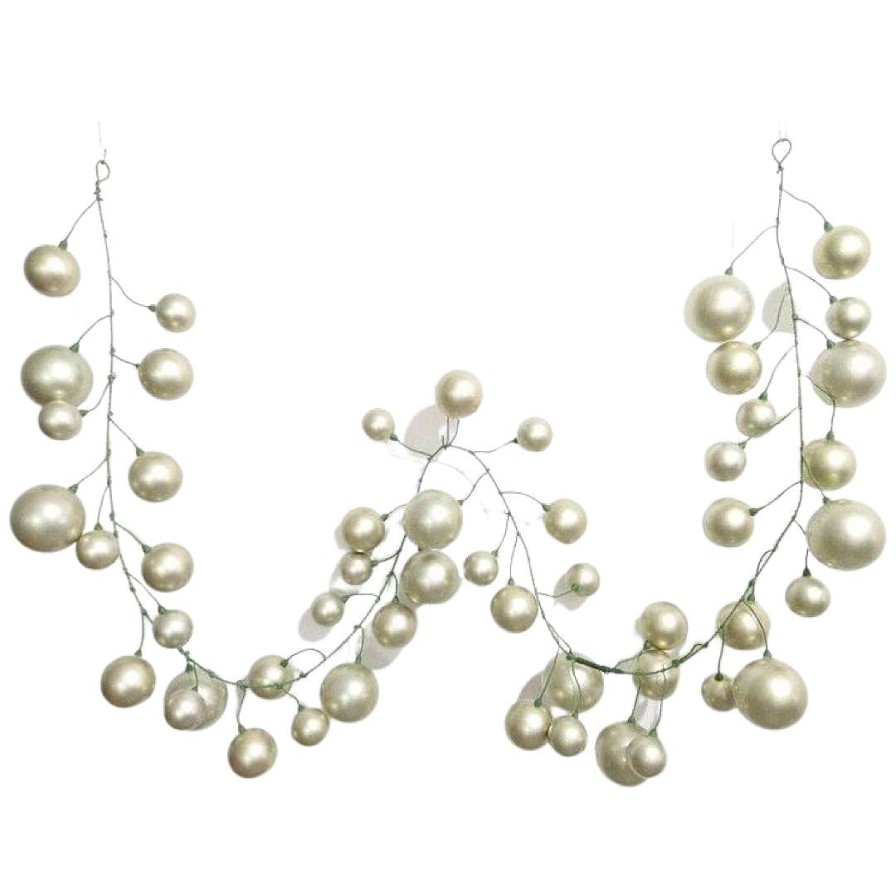 Farrisilk Winter | Platinum Ball Garland, 10'