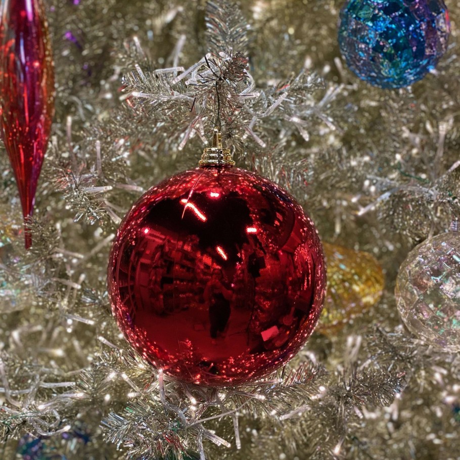 Farrisilk Ball Ornaments | Red Shiny Ball Ornament, 4"