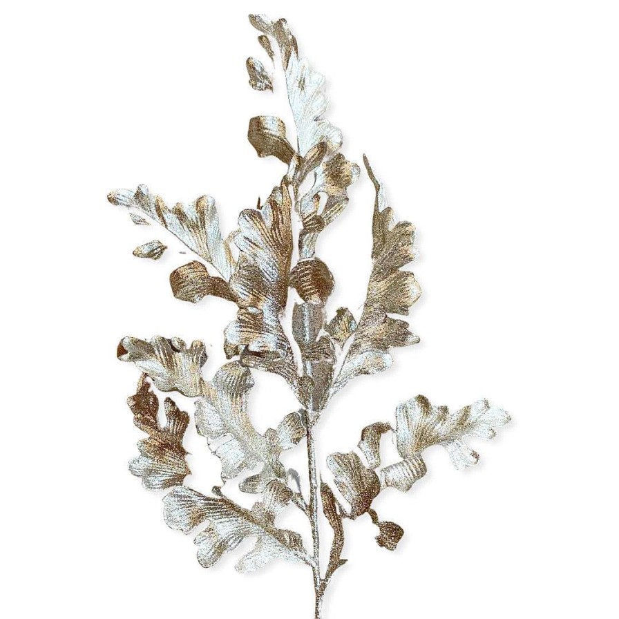 Direct Export Co. Floral | Platinum Acanthus Leaf Spray