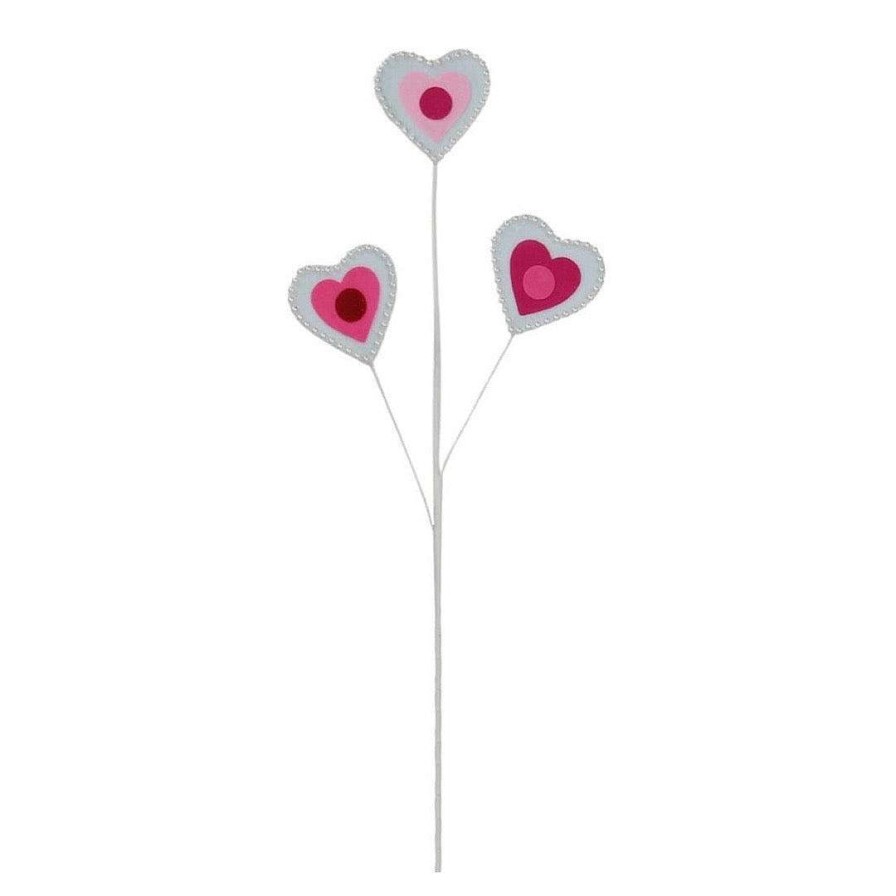 Craig Bachman Floral | Pearl Trim Felt Heart Spray 24.5"