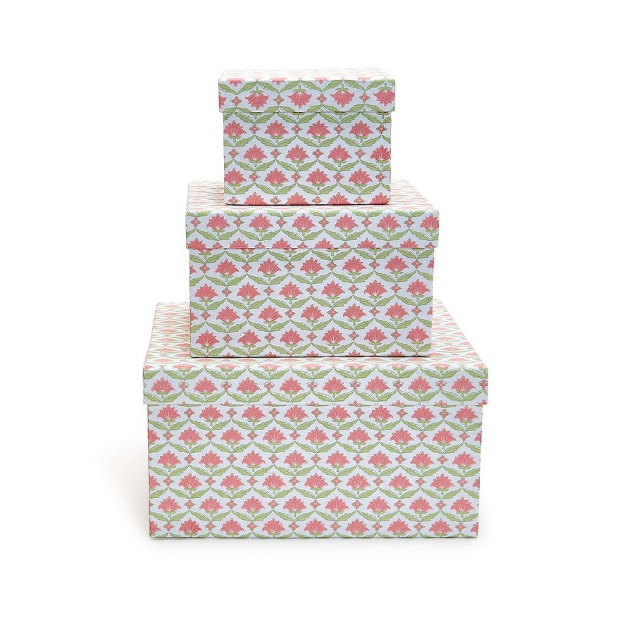 Two's Company Focal Points | Floral Block Print Nesting Boxes