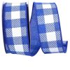 Reliant Ribbon Spring | Twill Check Royal Linen Ribbon, 1.5" X 10Yd