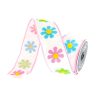 Farrisilk Spring Ribbon | Light Pink Spring Daisies Ribbon, 2.5" X 10Yd