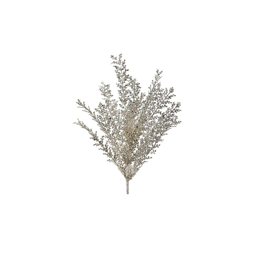 Regency Floral Decor | Platinum Sequin Artemesia Bush, 24"