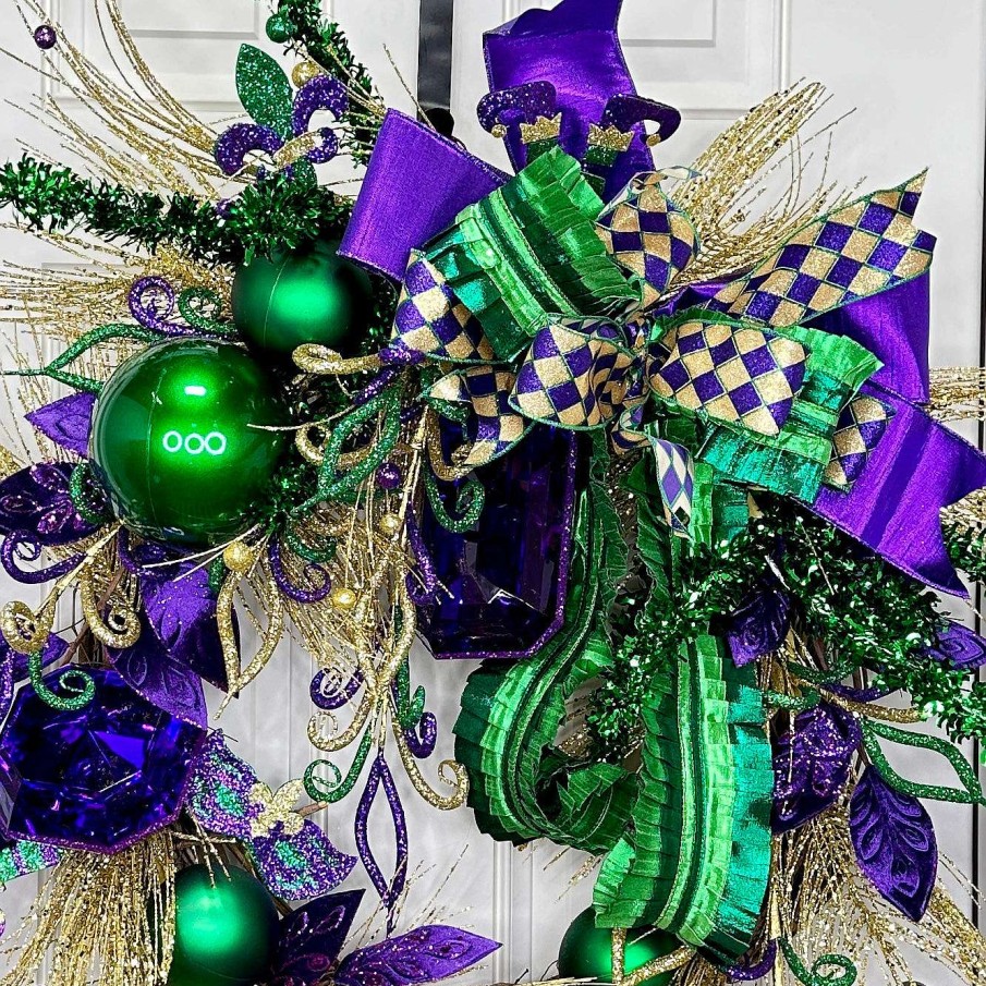 D. Stevens Mardi Gras | Metallic Pleated Ruffle Ribbon, 4" X 5Yd